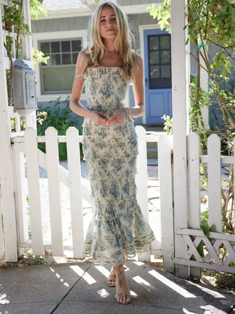 V. Chapman Geranium Maxi Dress in Blue Bouquet 2